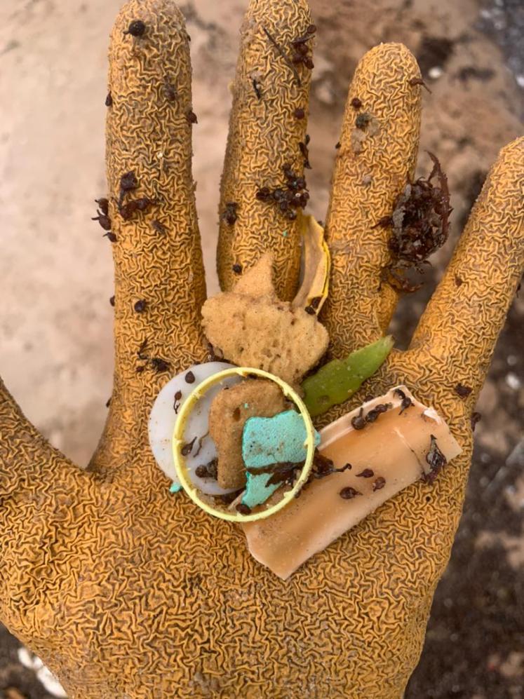 Microplastic-in-glove
